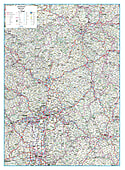 Straßenkarte Deutschland Bundesland Hessen 80 x 109cm