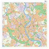 Stadtplan Köln mit Postleitzahlen 100 x 100cm