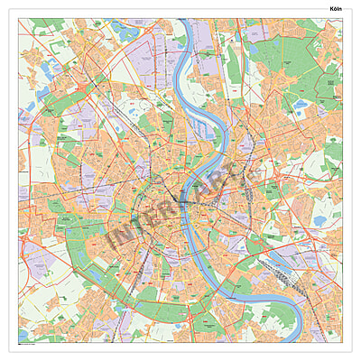 Stadtplan Koln Mit Postleitzahlen 100 X 100cm
