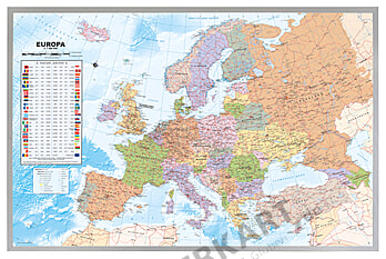 Politische Europakarte auf Kork Pinnwand (deutsch) 90 x 60cm