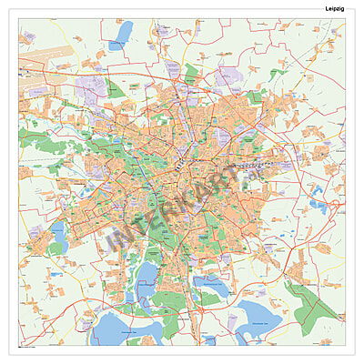 Stadtplan Leipzig Mit Postleitzahlen 100 X 100cm