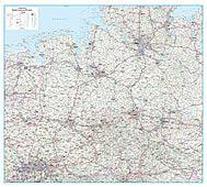 Straßenkarte Deutschland Niedersachsen und Bremen 125 x 112cm