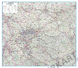 Road map Germany State North Rhine-Westphalia 110 x 95cm