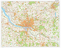 Stadtplan Großraum Hamburg mit Postleitzahlen 150 x 120cm