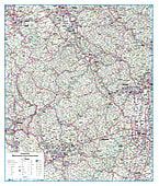 Straßenkarte Deutschland Bundesland Rheinland-Pfalz / Saarland 85 x 100cm