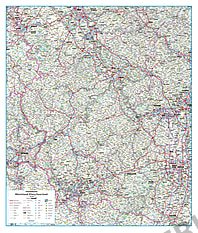 Straßenkarte Deutschland Bundesland Rheinland-Pfalz / Saarland 85 x 100cm