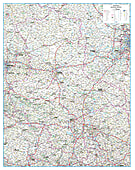 Straßenkarte Deutschland Bundesland Sachsen-Anhalt 103 x 130cm