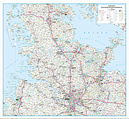 Straßenkarte Deutschland Schleswig Holstein und Hamburg 115 x 106