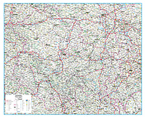 Straßenkarte Deutschland Bundesland Thüringen 110 x 90cm