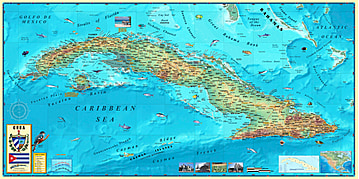 Cuba Map 120 x 60cm