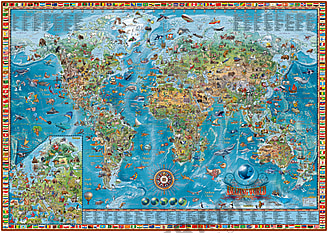 Kinderweltkarte Amazing World englisch 138 x 98cm