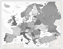 Kleine Europakarte schwarz weiß dekorativ