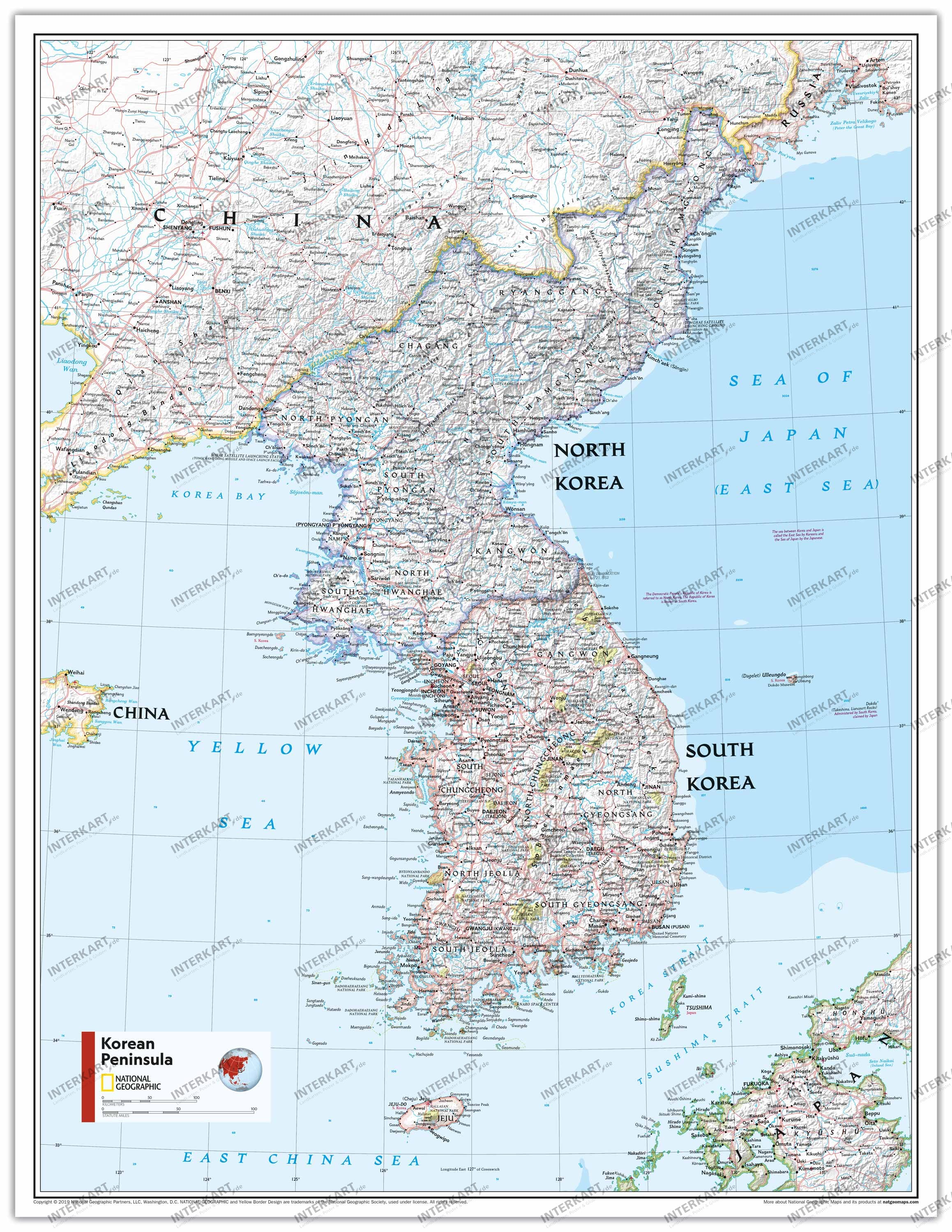 Korea poster map from National Geographic