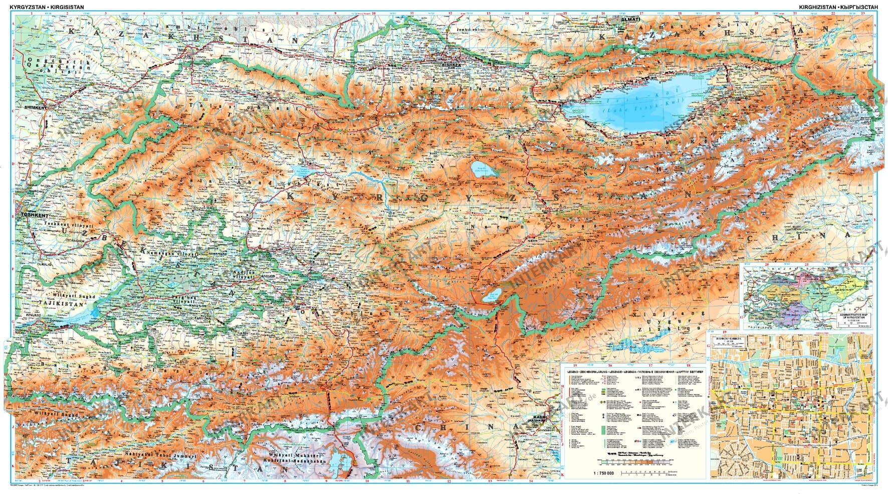 Kyrgyzstan Wall Map