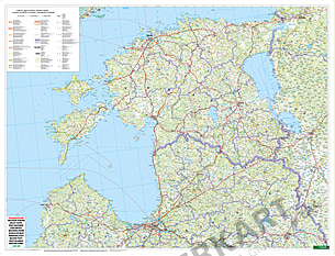 Estland Lettland Litauen Landkarte Vorderseite