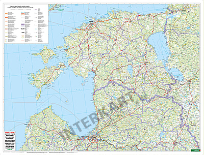 Estland Lettland Litauen Landkarte 125 X 96cm
