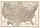 USA Wall Map Antique 