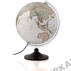 Illuminated globe 30cm antique style with plastic base from National Geographic