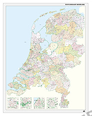 Postleitzahlenkarte der Niederlande 100 x 130cm