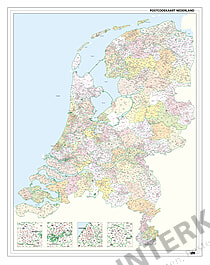 Post Code Map of Netherlands 100 x 130cm