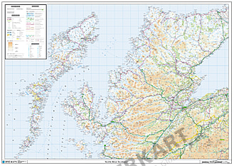 Schottland Nord West Landkarte Poster 112 x 84cm
