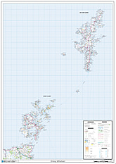 Schottland Orkney und Shetland Landkarte Poster 84 x 112cm