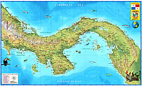 Panama Landkarte 107 x 65cm