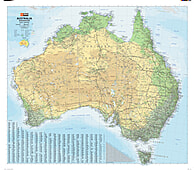 Australien Straßenkarte Poster physikalisch - Australien Landkarte