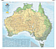 Australien Straßenkarte Poster physikalisch - Australien Landkarte