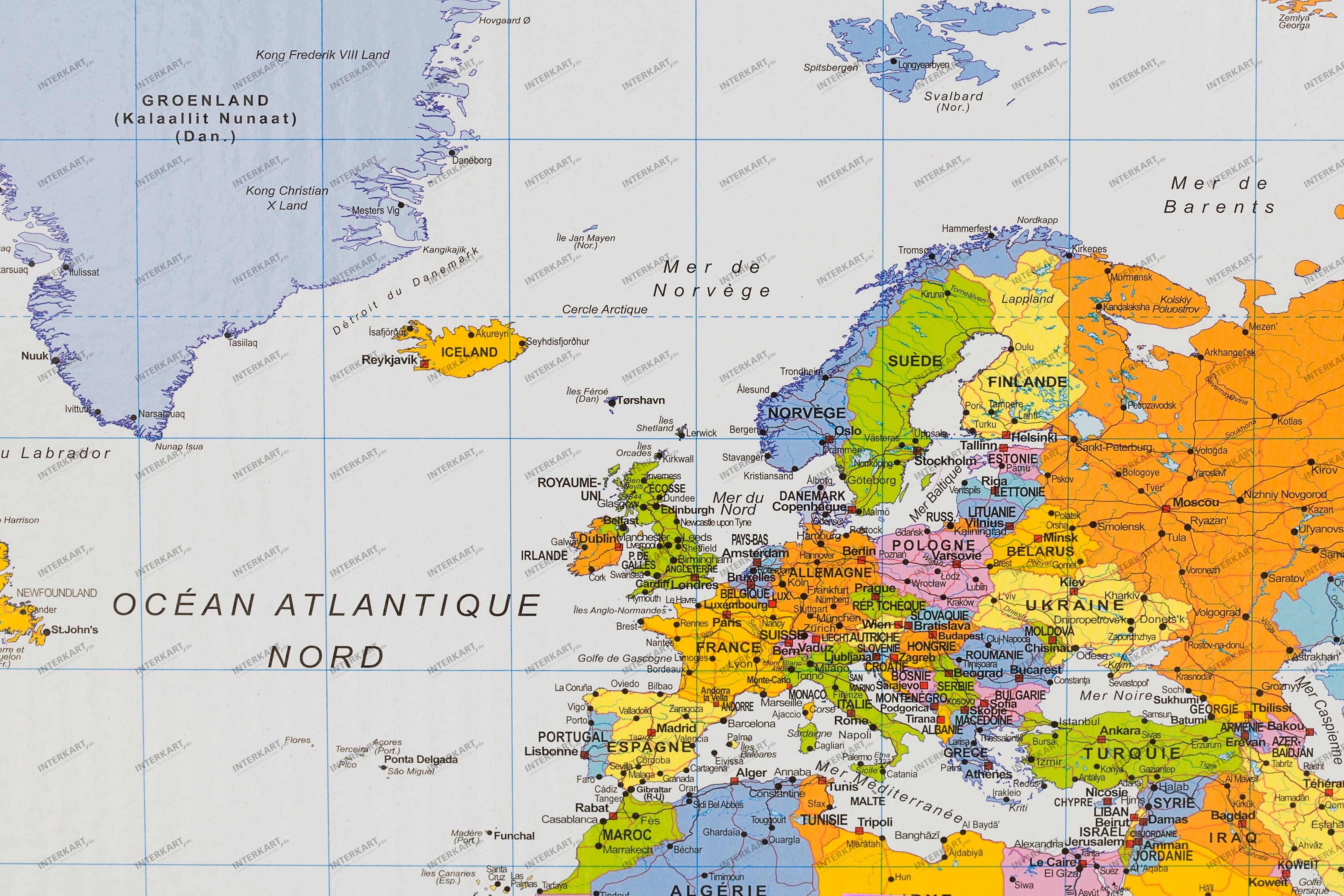 World Map Cork Pinboard French 90 X 60cm