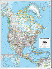Nordamerika Landkarte 73 x 91cm