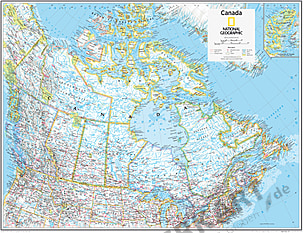 Kanada Landkarte 91 x 73cm