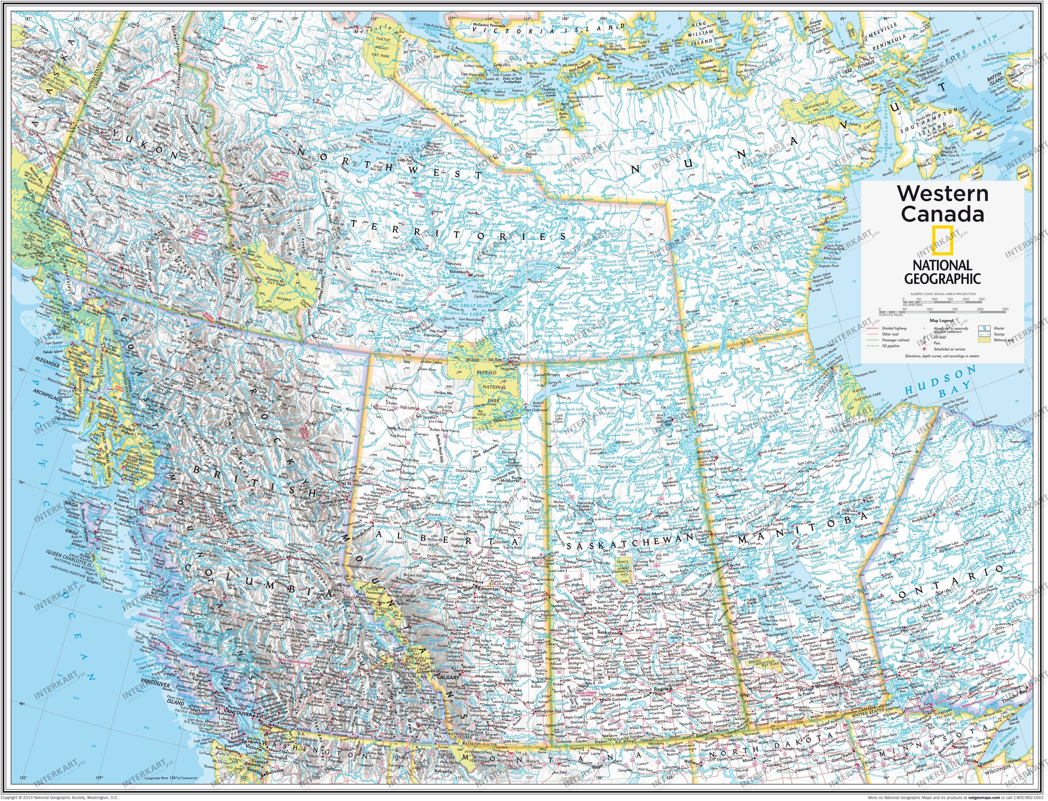 On X Maps Canada Ngs Western Canada Wall Map