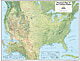 Vereinigte Staaten USA Karte physikalisch 91 x 73cm