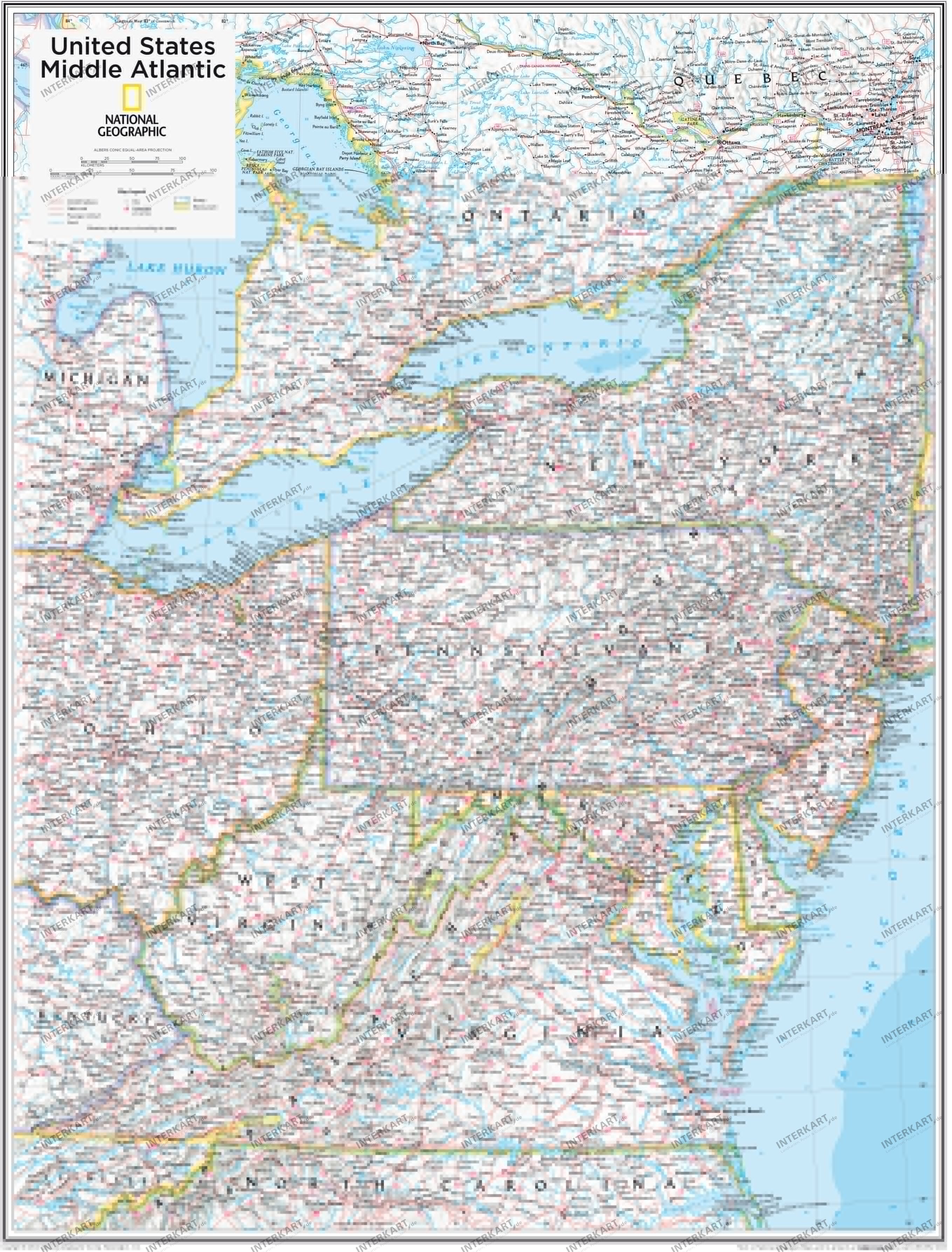 Middle Atlantic United States 73 x 91cm