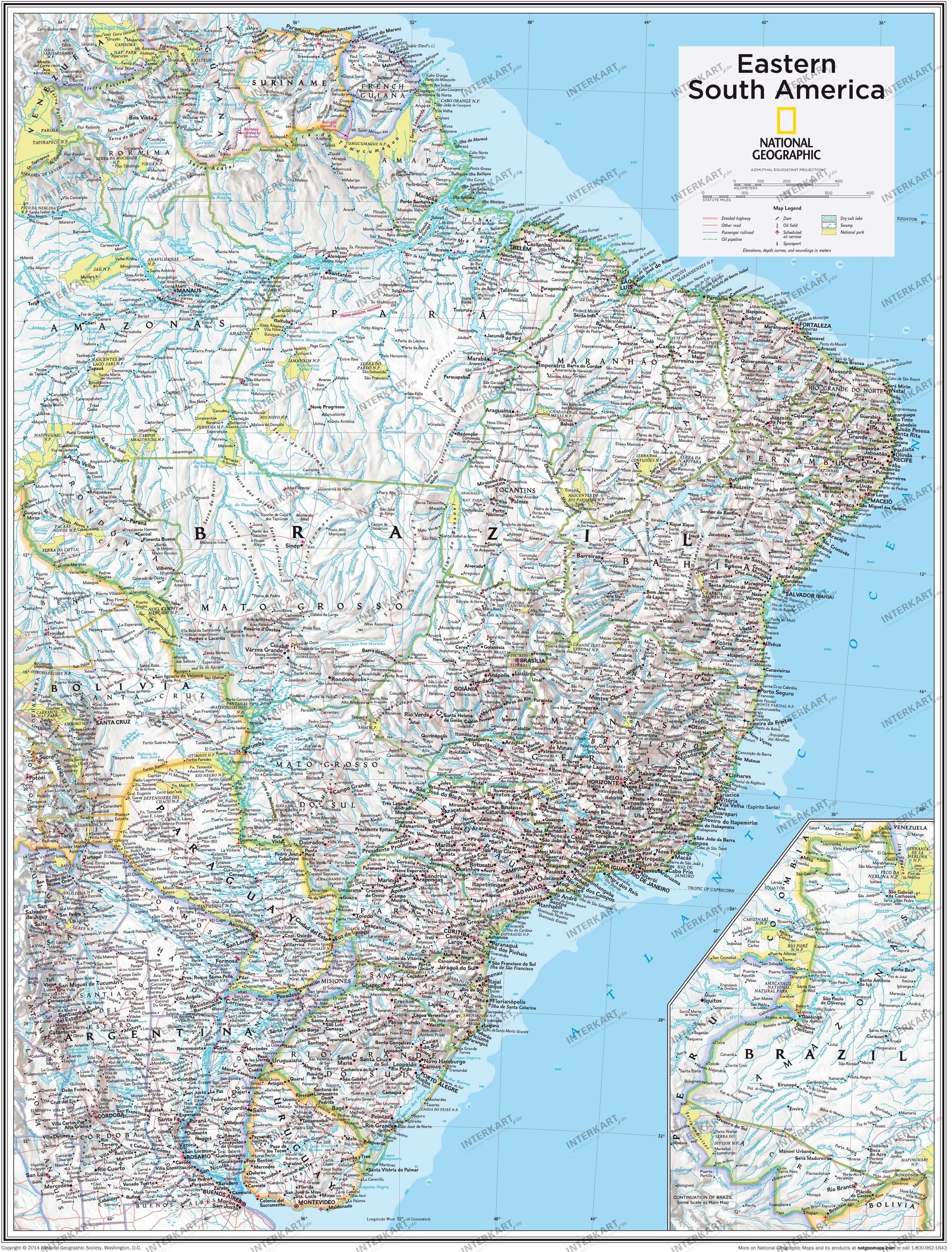 Eastern South America 73 x 91cm