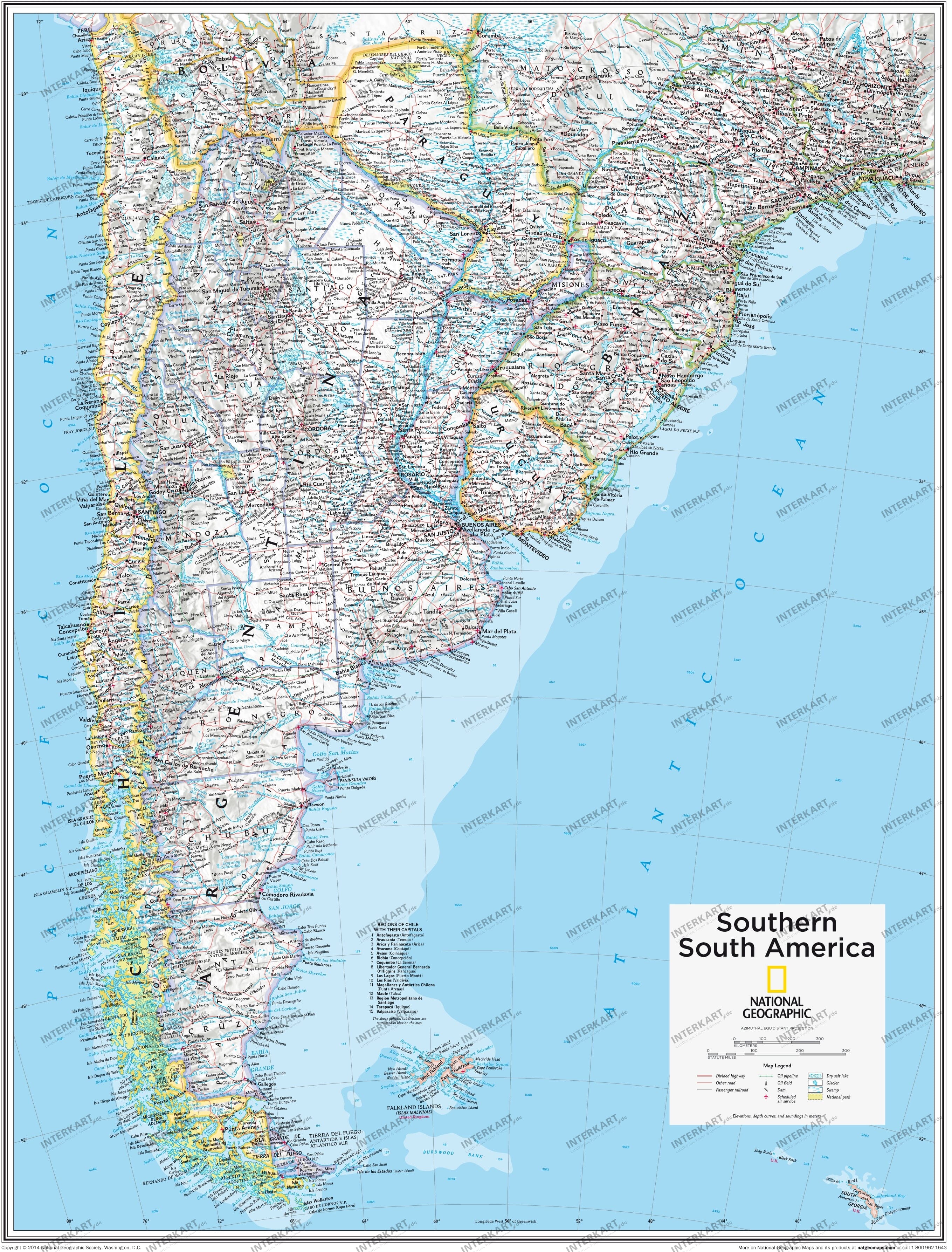 Sydlige Sydamerika 73 x 91cm