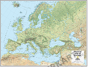 Europa Karte physikalisch 91 x 73cm