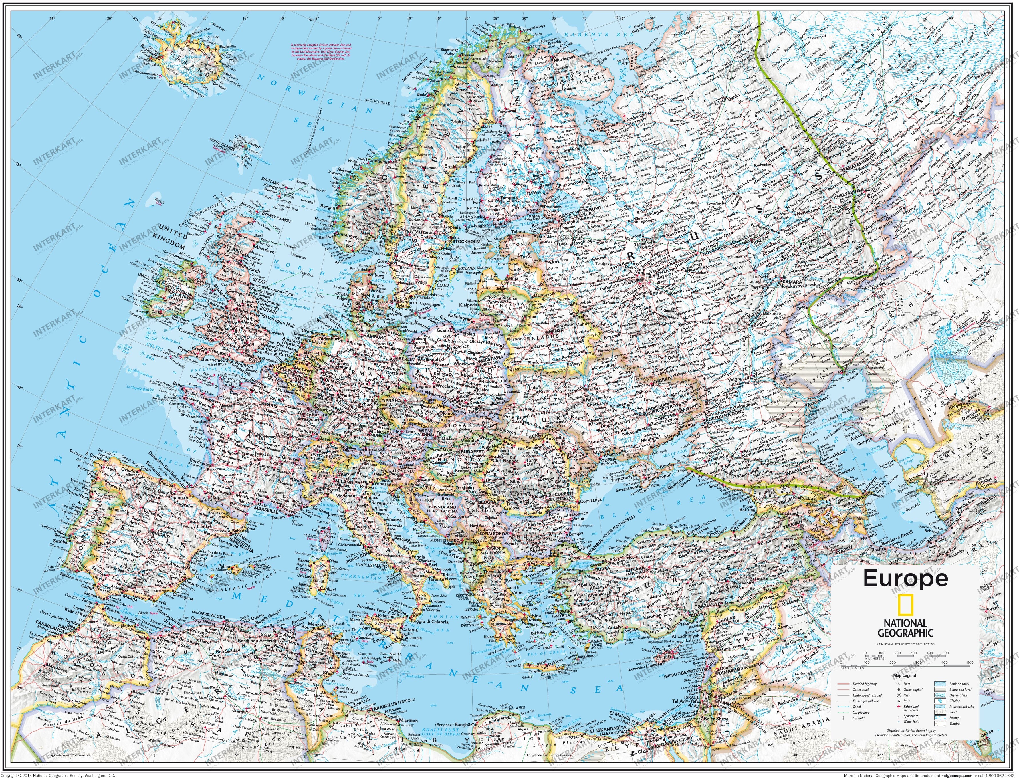 National Geographic Europe Wall Maps Atlas Pod10th059 59 Europe Political