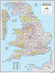 England und Wales Karte politisch 91 x 73cm