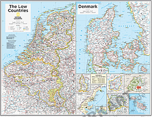 Benelux Länder und Dänemark 91 x 73cm