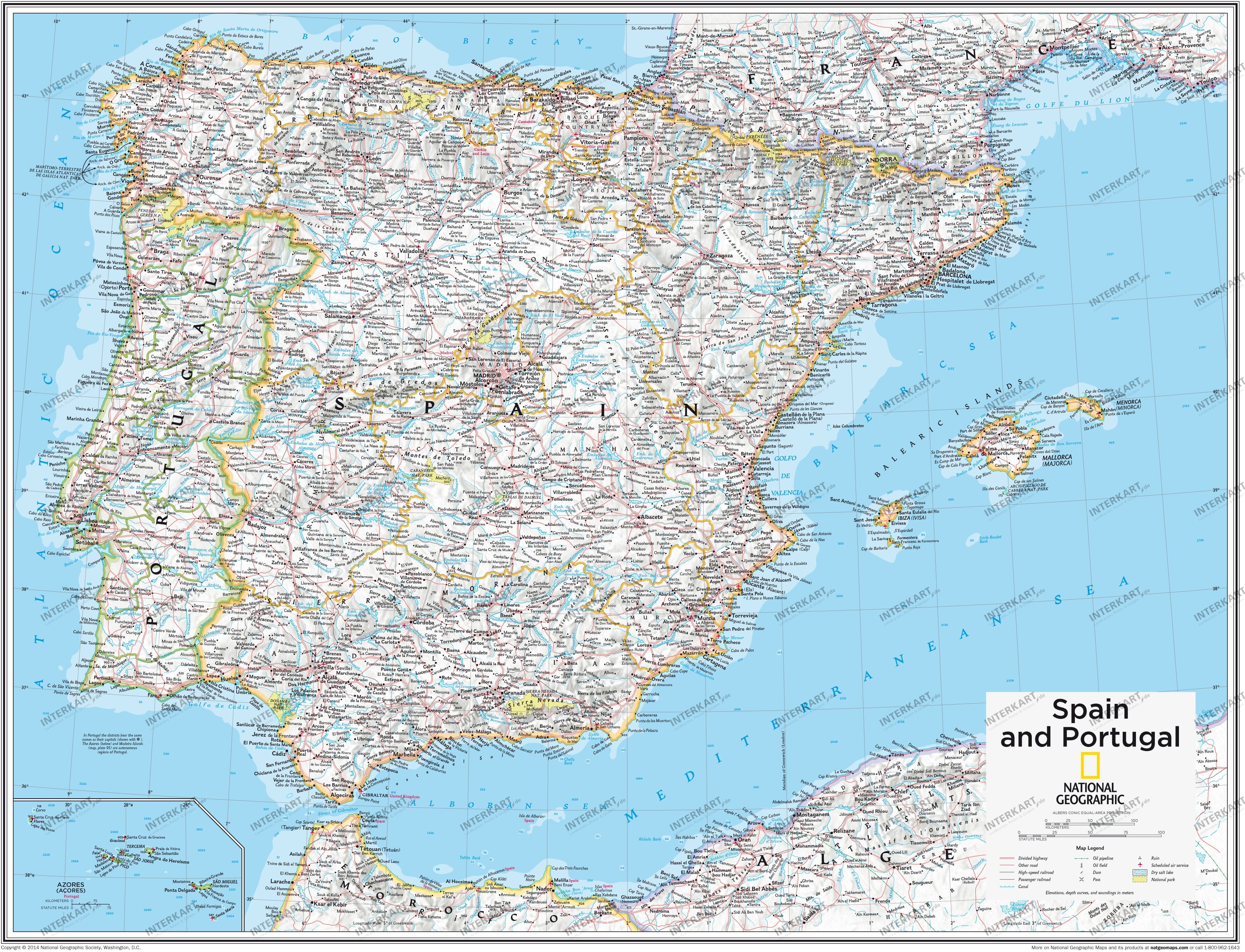 Ngs Spain And Portugal Wall Map