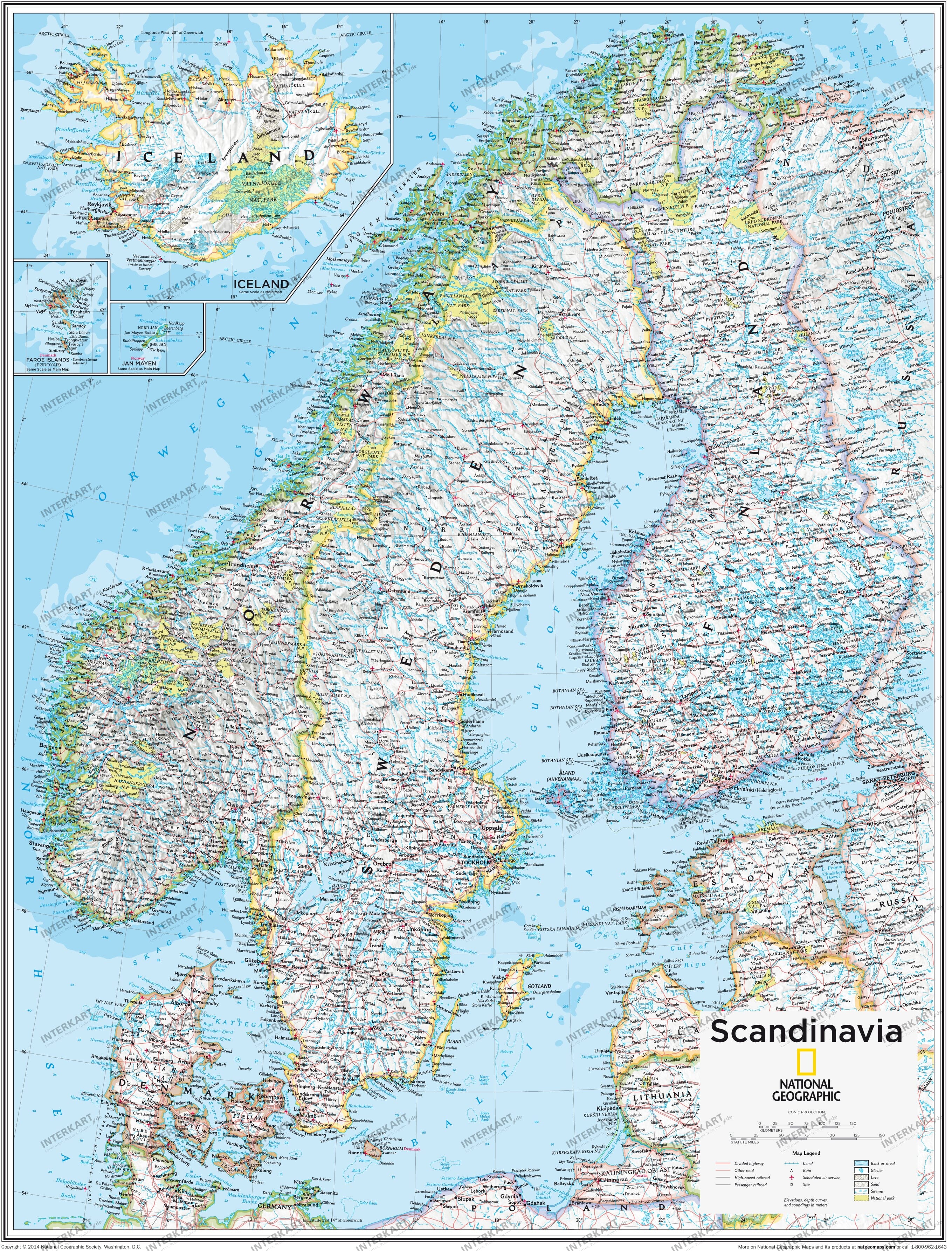 Scandinavia Map 73 x 91cm