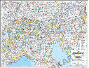 Alpen Karte 91 x 73cm