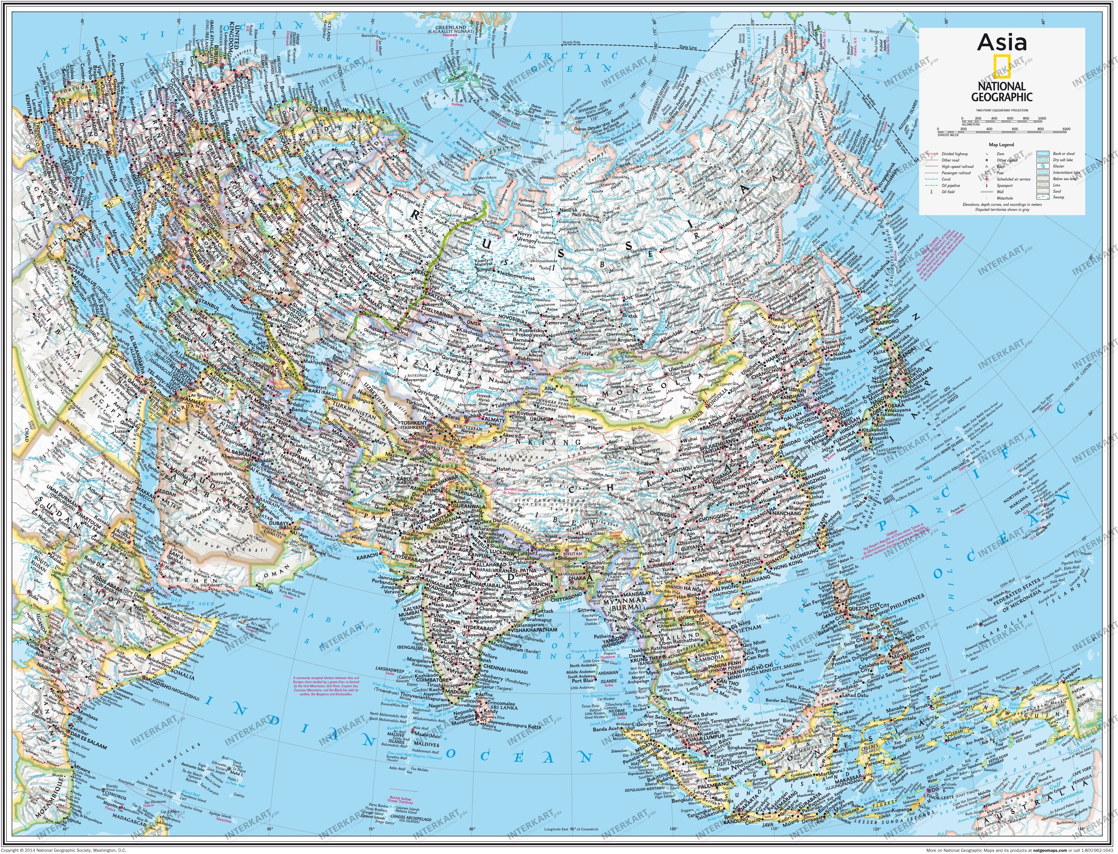 NGS Asia Wall Map