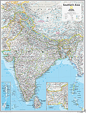 Südasien Karte 73 x 91cm