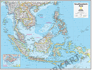 Südostasien Karte 91 x 73cm