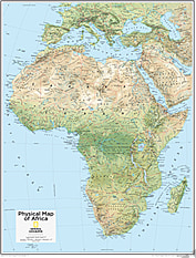 Afrika Karte physikalisch 73 x 91cm