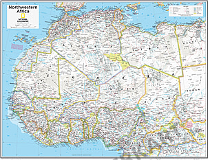 Nordwest Afrika Karte 91 x 73cm