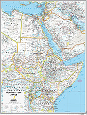 Nordost Afrika Karte 73 x 91cm